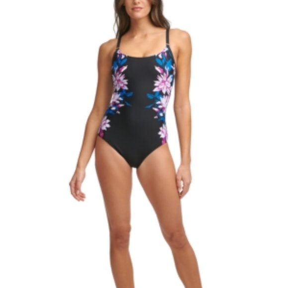 Calvin Klein Printed Tummy Control One-Piece Swimsuit - Picture 2 of 2